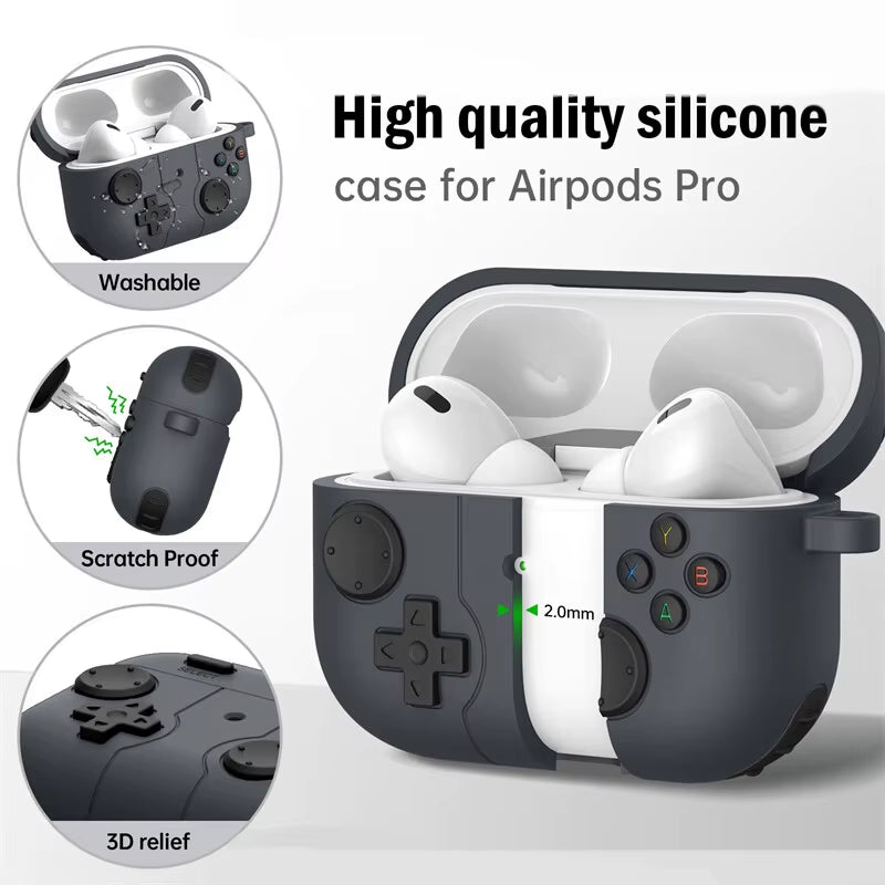 2024 New Cases for Airpods Pro 2 3D Gamepad Gameboy Earphone Accessories Soft Protector Cases Cover for Airpods 1/2/3