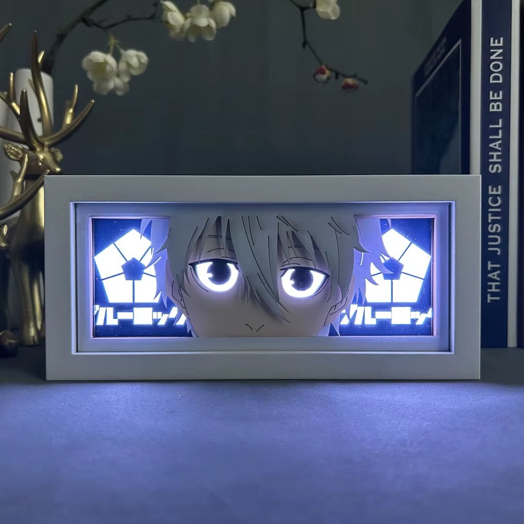 Manga Lightbox Table Desk Lamp Paper Cut Shadow Box Blue Lock Seishiro Nagi for Room Decor Anime Blue Lock Light Box Eyes Face